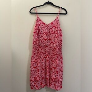LOFT Smocked Waist Sundress in‎ Red and White - SP